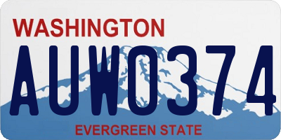 WA license plate AUW0374