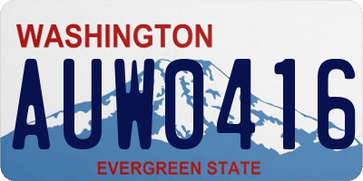 WA license plate AUW0416