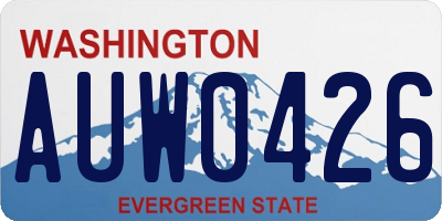 WA license plate AUW0426