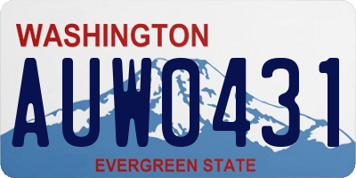 WA license plate AUW0431