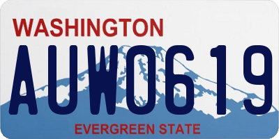 WA license plate AUW0619