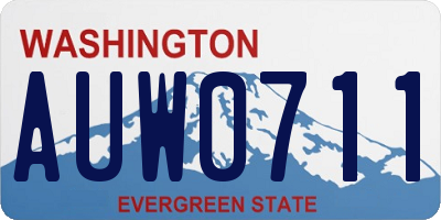 WA license plate AUW0711
