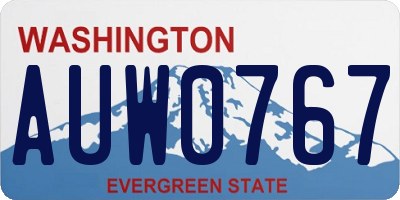 WA license plate AUW0767