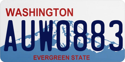 WA license plate AUW0883