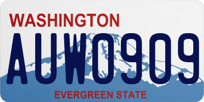 WA license plate AUW0909