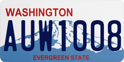 WA license plate AUW1008
