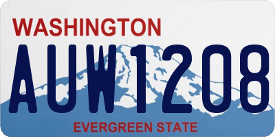 WA license plate AUW1208
