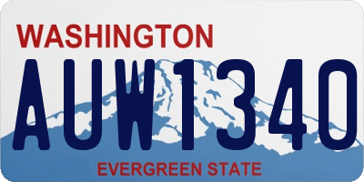 WA license plate AUW1340