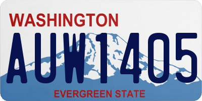 WA license plate AUW1405