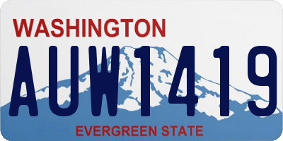 WA license plate AUW1419