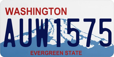 WA license plate AUW1575