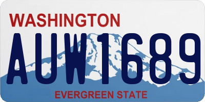 WA license plate AUW1689