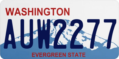 WA license plate AUW2277