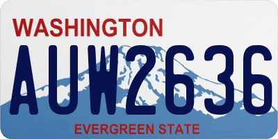 WA license plate AUW2636