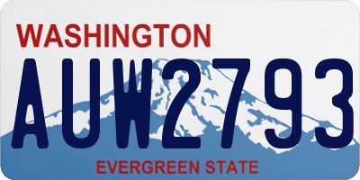WA license plate AUW2793
