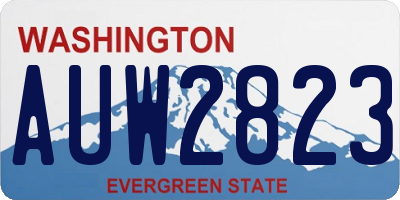 WA license plate AUW2823