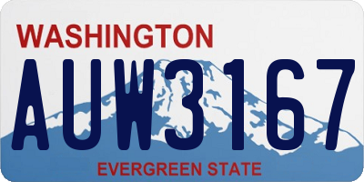 WA license plate AUW3167