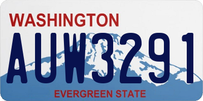 WA license plate AUW3291