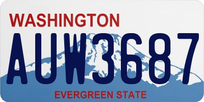 WA license plate AUW3687