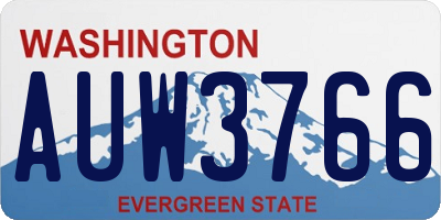 WA license plate AUW3766