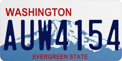 WA license plate AUW4154