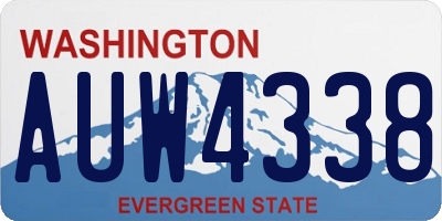 WA license plate AUW4338