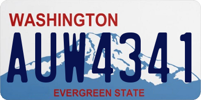 WA license plate AUW4341
