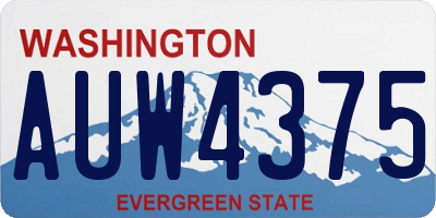 WA license plate AUW4375