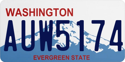WA license plate AUW5174