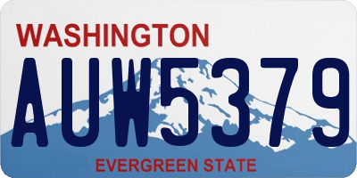 WA license plate AUW5379