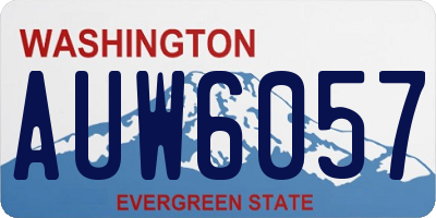 WA license plate AUW6057
