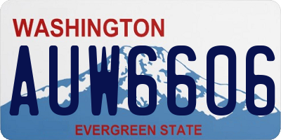 WA license plate AUW6606