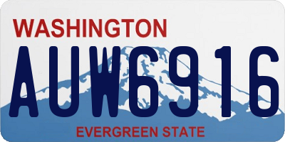 WA license plate AUW6916