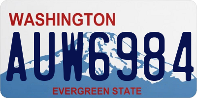 WA license plate AUW6984