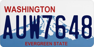 WA license plate AUW7648