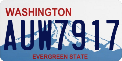 WA license plate AUW7917