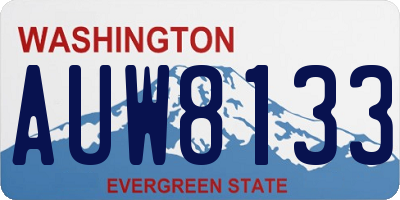 WA license plate AUW8133