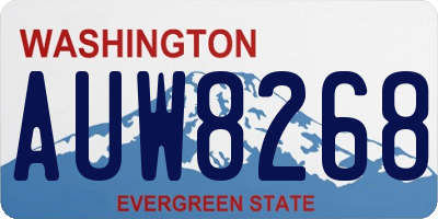 WA license plate AUW8268