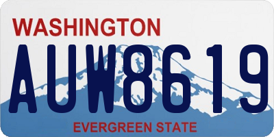 WA license plate AUW8619