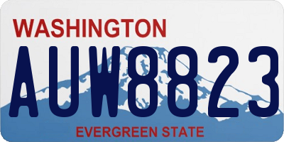 WA license plate AUW8823