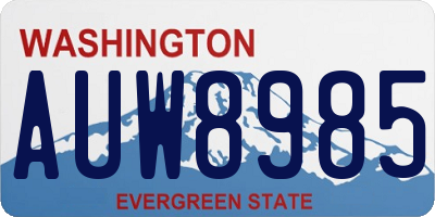 WA license plate AUW8985