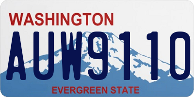 WA license plate AUW9110