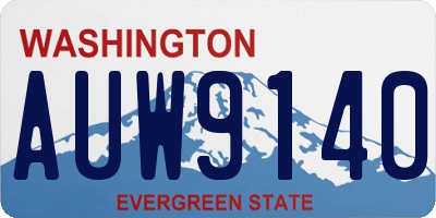 WA license plate AUW9140