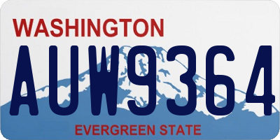 WA license plate AUW9364