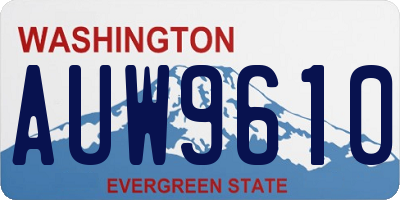 WA license plate AUW9610