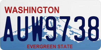 WA license plate AUW9738