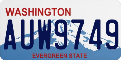 WA license plate AUW9749