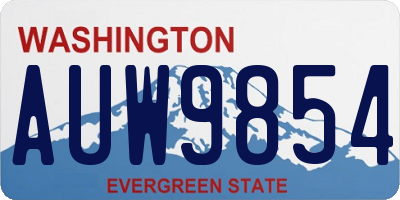 WA license plate AUW9854