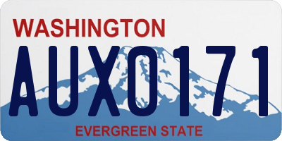 WA license plate AUX0171