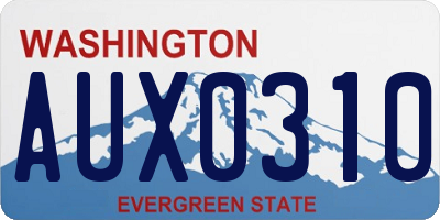 WA license plate AUX0310